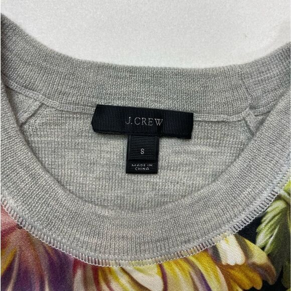 J. Crew Gray Floral and Black Patterned Sweater - Picture 4 of 6